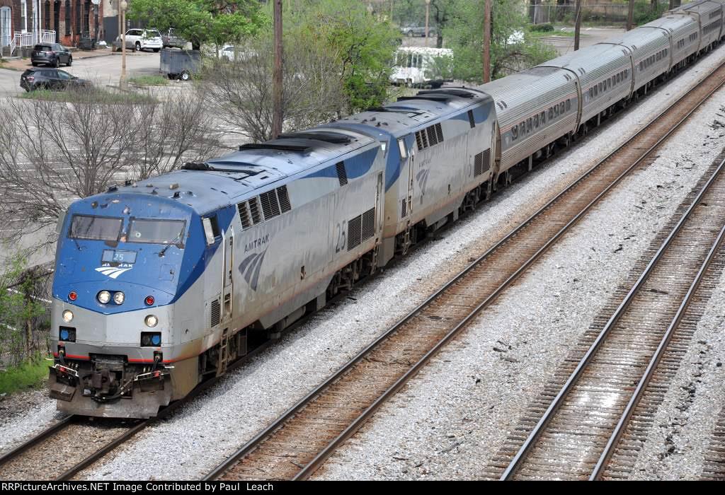 Westbound "Crescent" approaches the station